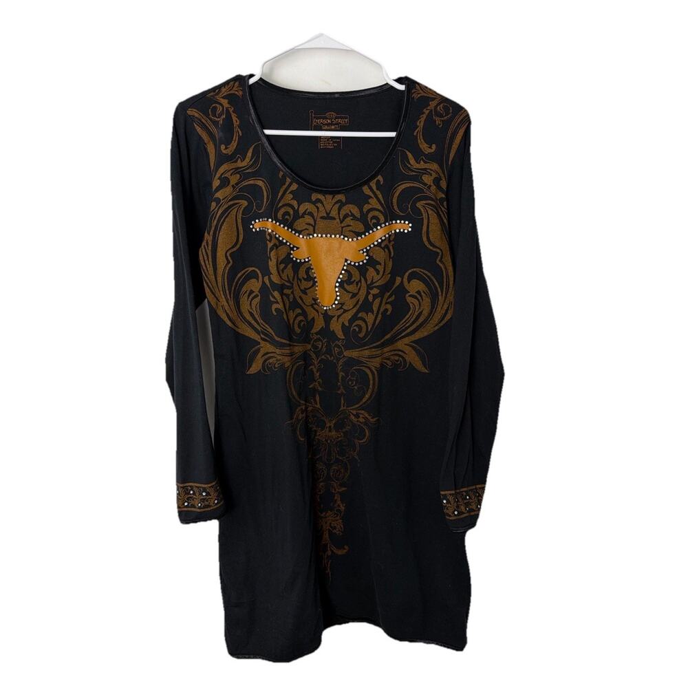 Texas Longhorns Emerson street Tunic Dress Medium Western Graphic